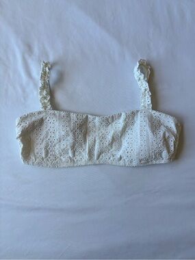White Hollister eyelet bikini top